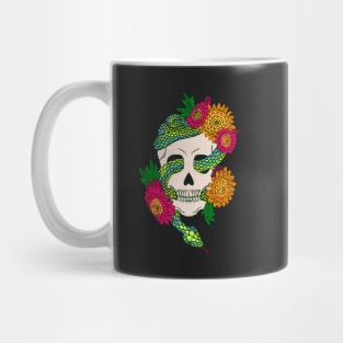 Floral Skull Snake - Deep Emerald Mug